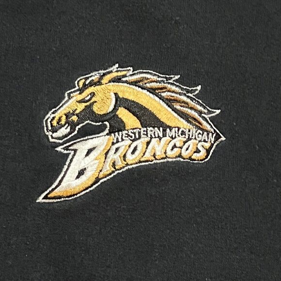 Vintage Y2K Western Michigan Broncos Sweatshirt Black Embroidered - Men's XL - Picture 3 of 7